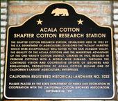 The historical marker at the cotton research station.