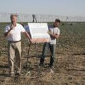Jeff Mitchell, left, presents research results at a UC ANR West Side Research and Extension Center field day.