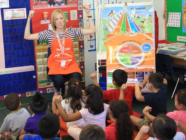 UC CalFresh educators regularly visit classrooms to provide nutrition education.