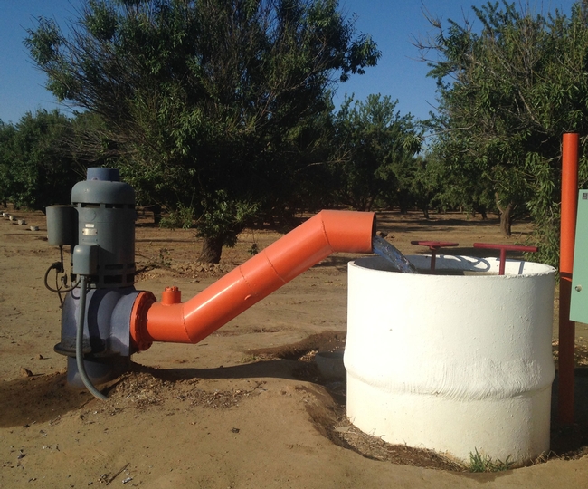 Groundwater destined for almonds.