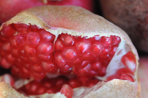 Pomegranate seeds photographed by Kathy Keatley Garvey.