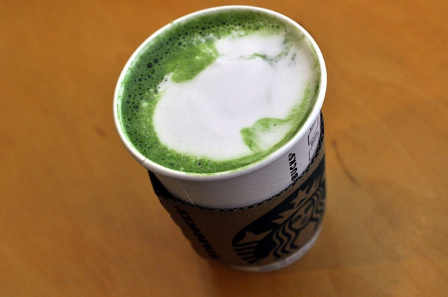 A matcha tea latte from Starbucks.