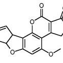 An aflatoxin molecule.