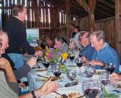 Bringing in visitors for a dinner in a barn is one form of agritourism.