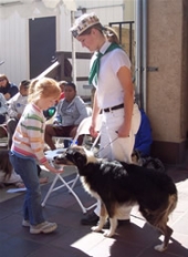 4-H member with canine pet.