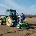Planting garbanzos for a research trial at UC West Side REC in the San Joaquin Valley, 2020.