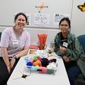 Tabatha Yang (left) the Bohart Museum of Entomology's education and outreach coordinator, with UC Davis student and Bohart intern, Jasmine Chow. (Photo by Kathy Keatley Garvey)