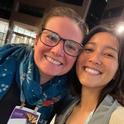 At the Entomological Society of America meeting, doctoral candidate Mia Lippey (right) takes a selfie with Bodil Cass, former postdoctoral scholar in the lab of UC Davis distinguished emeritus professor Jay Rosenheim. Lippey won a coveted President's Prize for her presentation, 