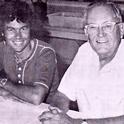 UC Davis professor Harry H. Laidlaw Jr. with then graduate student Robert E. Page Jr., circa 1980.