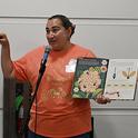 UC Davis alumna Nazzy Pakpour, who holds a doctorate microbiology, virology and parasitology from the University of Pennsylvania, reads from her children's book, 