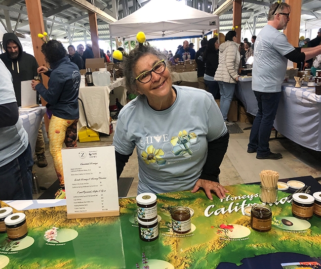 Amina Harris, retired founding director of the UC Davis Honey and Pollination Center and now the 