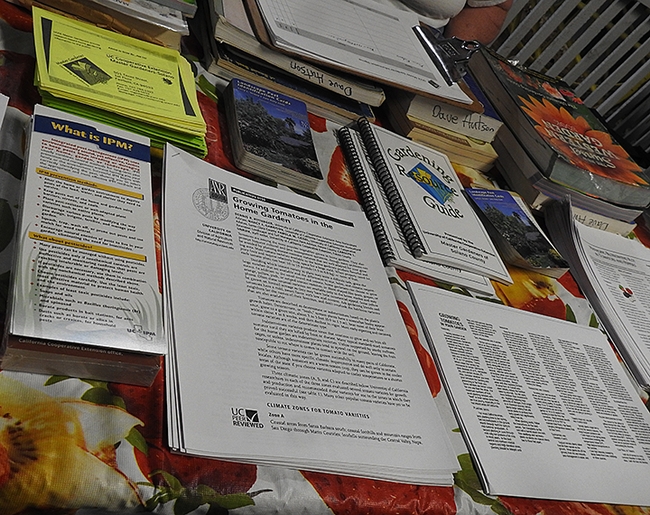 A wealth of information on the UC Master Gardeners' table in the horticulture building, Dixon May Fair.
