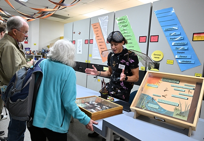 Doctoral candidate Christofer Brothers fielding questions about dragonflies. (Photo by Kathy Keatley Garvey)