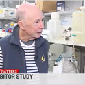 UC Davis distinguished professor Bruce Hammock is interviewed by Juliette Smith of Fox40 News. (Screen shot of Hammock in his lab, courtesy of Fox40 News)