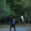 UC Davis student entomologist Kaitai Liu exults after finding a rain beetle on a field trip. He plans to become an entomology professor and study rain beetles.