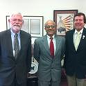 ESA vice president Frank Zalom (far right) of UC Davis with ESA president Robert Wiedenmann (far left) of the University of Arkansas, and Sonny Ramaswamy, director of the USDA’s National Institute of Food and Agriculture (NIFA). (Photo courtesy of ESA)