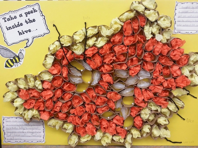 This is the students' interpretation of a hive. (Photo by Beth Bartkowski)