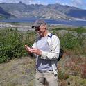 George Kennedy, the William Neal Reynolds Distinguished Professor of Agriculture at North Carolina State University, stopped to count thrips during a vacation to Mt. St. Helens. (Photo by Scott Kennedy)