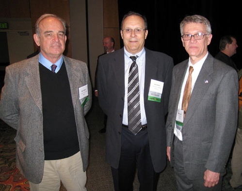 NEWLY INDUCTED FELLOWS of the Entomological Society of America are these three UC professors. From left are   Brian Federici and Alexander Raikhel of UC Riverside and Walter Leal of UC Davis. (Courtesy photo)
