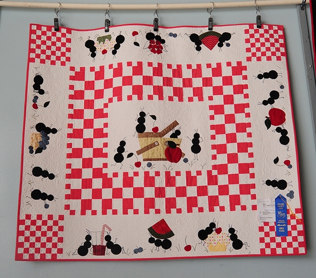 What's a picnic without ants? Beverly O'Hara of Benicia appliqued this quilt, titling it 