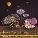 The Halloween party invitation from the Bohart Museum of Entomology featured an Acroceridae fly and larva. (Images the work of Nicole Tam, UC Davis alumnus)