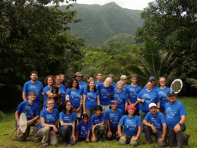 The collectors in Belize! All are wearing matching shirts; image taken in August 2017. (Photo courtesy of Fran Keller)
