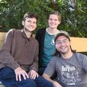 These three graduate students in the Phil Ward lab at UC Davis are among the members of the UC Berkeley-UC Davis Linnaean Games Team. From left are Zachary Griebenow, Jill Oberski and Brendon Boudinot. Boudinot, president of the UC Davis Entomology Graduate Student Association, was a member of both the UC Davis national championship teams in 2015 and 2016. (Photo by Kathy Keatley Garvey)