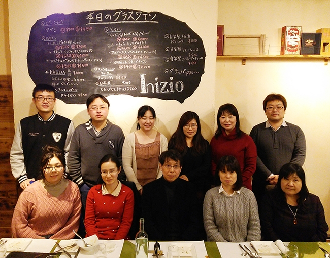 This is a photo from the Kenji Hashimoto lab, Chiba University Center for Forensic Mental Health, Japan, and includes some of the scientists working on the autism/schizophrenia research. In the center, front row, is  Kenji Hashimoto.  First author Ma Min, third from right, back row.  Second author Qian Ren is in the back row,  far right. Researcher Tamaki Ishima is the fourth from right, back row. (Photo courtesy of Kenji Hashimoto lab)