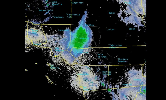 A massive green blog on radar, from National Weather Service.