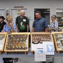 Entomologist Norm Smith (center) answers questions about moths at the Bohart Museum of Entomology's Moth Night. (Photo by Kathy Keatley Garvey)
