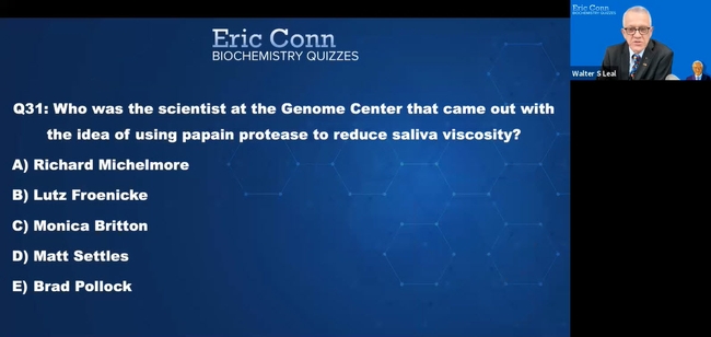 This was one of the questions asked at the Eric Conn Biochemistry Quizzes. (Screen shot)