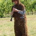 Norm Gary is both a professional bee wrangler and a musician. (Photo by Kathy Keatley Garvey)
