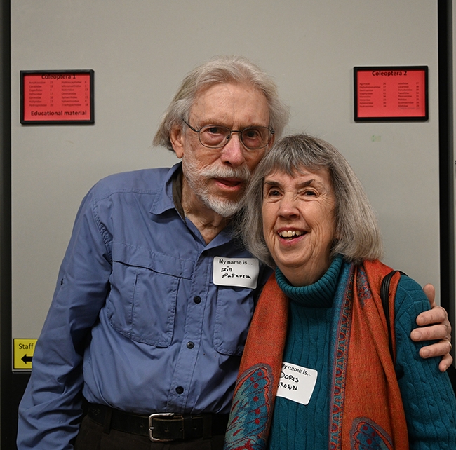 Bill Patterson and his wife, Doris Brown are  longtime supporters of the Bohart Museum of Entomology. Here they're at the Bohart Museum Society's pre-Halloween party on Oct. 29, 2022. (Photo by Kathy Keatley Garvey)