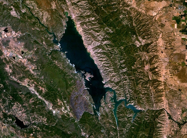 Satellite view of Lake Berryessa area. (Photo courtesy of Wikipedia)