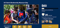 The newly launched Crowdfunding site for the UC Davis Biodiversity Museum Day looked like this early today. for Bug Squad Blog