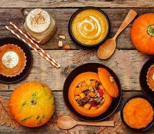 An image of various pumpkin dishes.