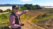 Andy Fisher describing a managed aquifer recharge project in the Pajaro Valley of California. Photo by Michael Kiparsky.