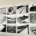 A view of part of Faletti’s exhibit on industrial photography and the Central Valley Project.