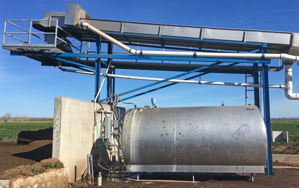 Zuppan's manure solid separator system funded by a CDFA AMMP grant. Photo by Dana Yount.