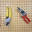Left to right-ratchet, anvil, 2 types of bypass hand pruners, J. Alosi
