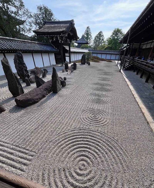 Long view of modern dry garden at Tofuku-ji Temple in Kyoto. J.C. Lawrence