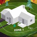 Defensible Space, Zone 1-Home defense zone, Zone 2-Reduced fuel zone from Cal Fire