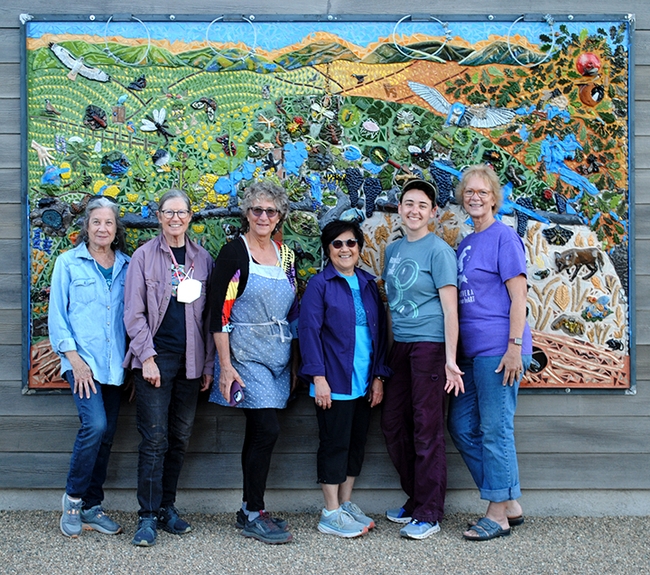 The installation team included (from left) Valerie Jones, Susan Dileanis, Diane Ullman, Gale Okumura, Kirsten Sheehy and Teresa Slack. (Photo by Emily Meineke)
