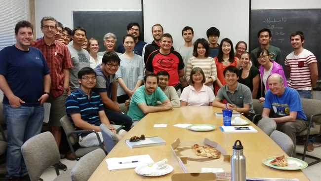 The Hammock lab honored Shirley Gee at her last lab meeting in June. Gee is seated in front. Seated at the far right is Bruce Hammock, distinguished professor of entomology.
