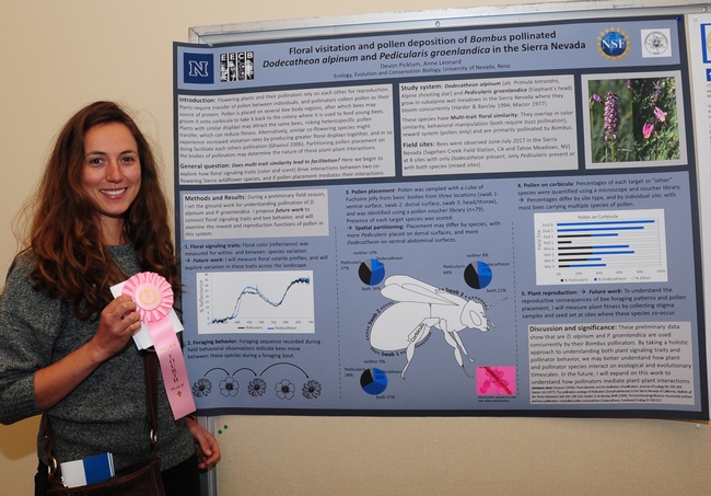 Devon Picklum of the University of Nevada with her fourth-place poster.