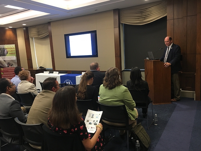 Rep. Ted Yoho (FL-03) introduces the Areawide Integrated Pest Management (AIPM)  topic at the congressional briefing.