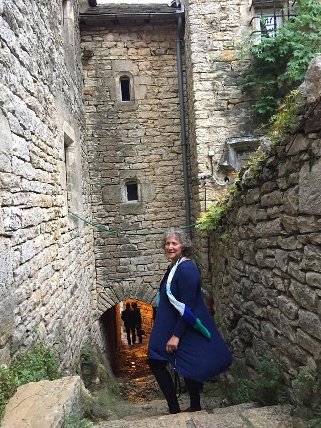 UC Davis professor Diane Ullman has received a Fulbright to France to study plant-insect interactions. This image is of her in Saint-Enimie,  which is in the Lozère department in southern France (