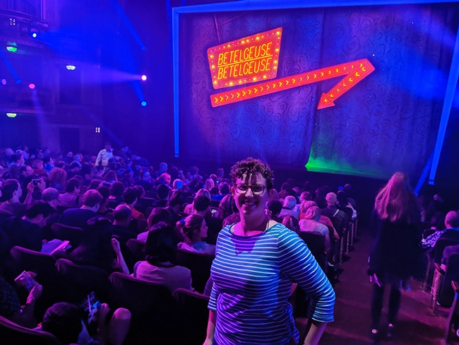 Entomologist Emily Bick at the musical stage show, 