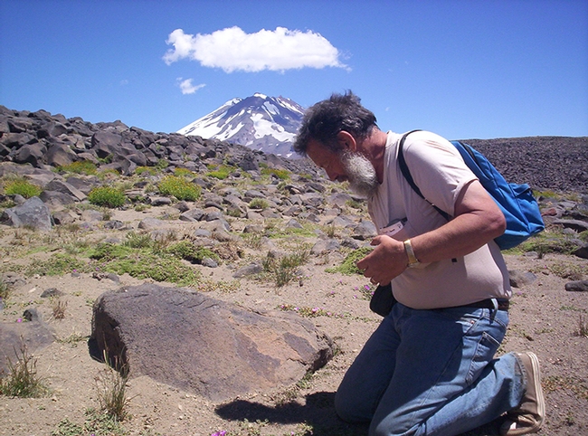 Professor Art Shapiro in the  Argentine Andes during a Laguna del Diamante Field Trip. He will speak on 