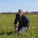 Agricultural entomologist Emily Bick doing field work in Denmark before the lockdown.